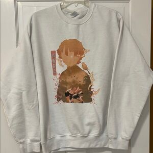 Port and Company White Sweatshirt with Graphic Design and Classic Crewneck